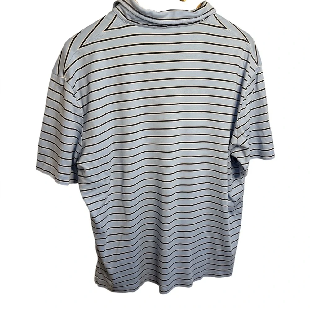 Polo Ralph Lauren Men’s Large Blue Striped Short Sleeve Polo Shirt Classic Fit